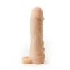 Virgite - Penis Sleeve Die Echt Aanvoelt Met Rekbare Ballenring 16.4 Cm - Lichte Huidskleur